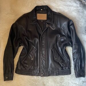 Vintage | HTF Presidio by Sawyer of Napa dark brown leather flight jacket